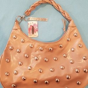 BEIGE purse silver studded